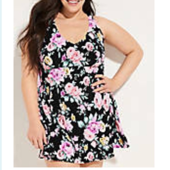 Maurices American Beach Floral Swim Dress AND Matching Cover Up 2X/OS - Picture 3 of 9